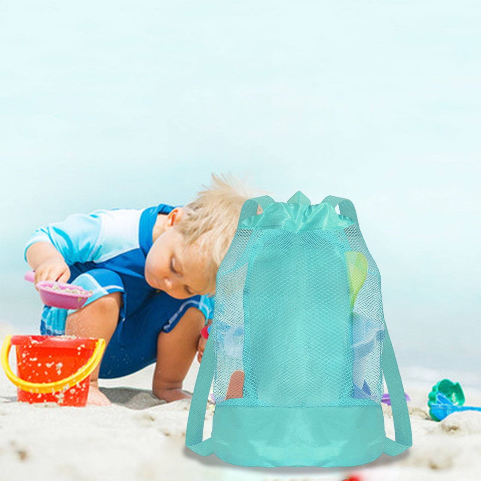 Darzheoy Swim Bag Mesh Drawstring Backpack Beach Backpack for Swimming, Gym, and Workout Gear Mint Green V1189-WXFWAL-20260326-02331