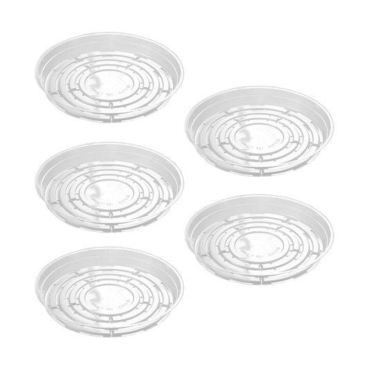 Darzheoy 5 Pack Clear Plastic Plant Saucers Drip Trays Plant Plate Dish for Indoor Planters Flower Pots, 10 V1189-WXFWAL-20260326-02333
