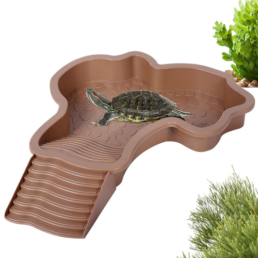 Darzheoy Reptile Bathing Pool Turtle Bath Amphibians Accessories with Ramp Tortoise Feeder Lizards Habitat V1189-WXFWAL-20260326-02335