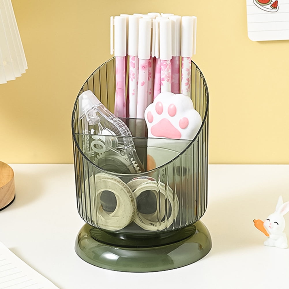 SKISUNO Makeup Brush Holder Pet Green Cylinder 1Set 6.09X4.52X4.52in V1189-WXFWAL-20260326-02338