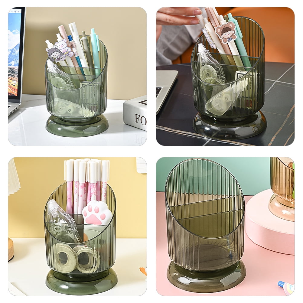 SKISUNO Makeup Brush Holder Pet Green Cylinder 1Set 6.09X4.52X4.52in V1189-WXFWAL-20260326-02338