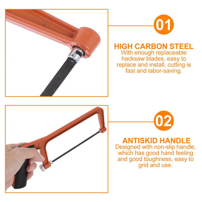 SKISUNO Orange Mini Hacksaw Set for Kids and Gardeners, Compact Hand Saw for Precise Cutting and Craft V1189-WXFWAL-20260326-02340