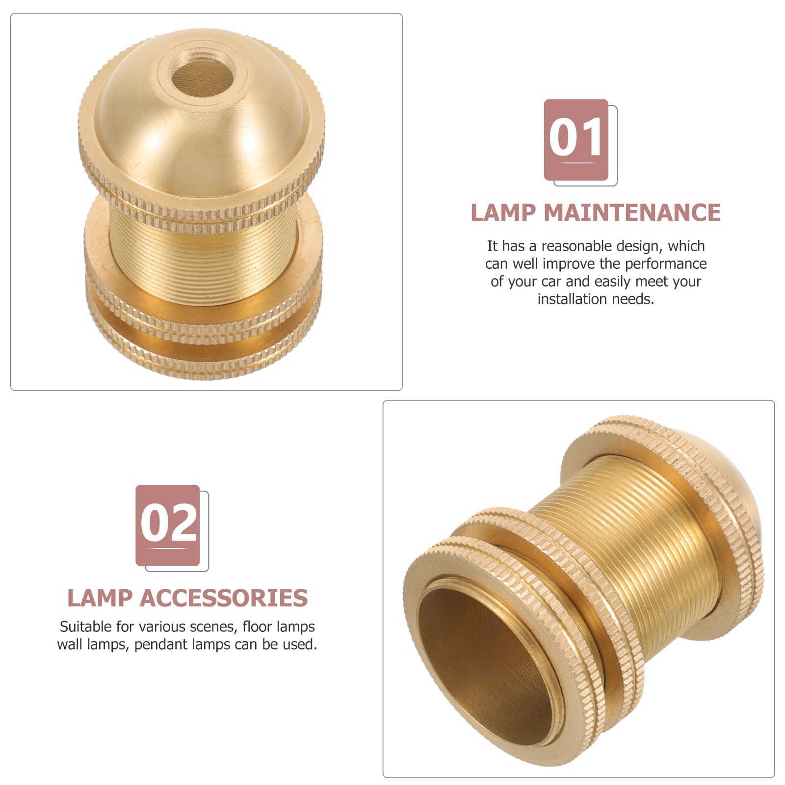 SKISUNO Replacement Lamp Socket 5x3.6in Copper for Floor Lamps 1Pcs V1189-WXFWAL-20260326-02346