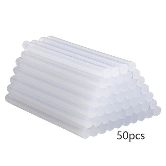 Chmadoxn 50-Pack Clear Mini Hot Glue Sticks - Quick-Bonding Multi-Surface Adhesive for Metal, Wood, Glass, V1189-WXFWAL-20260326-02386