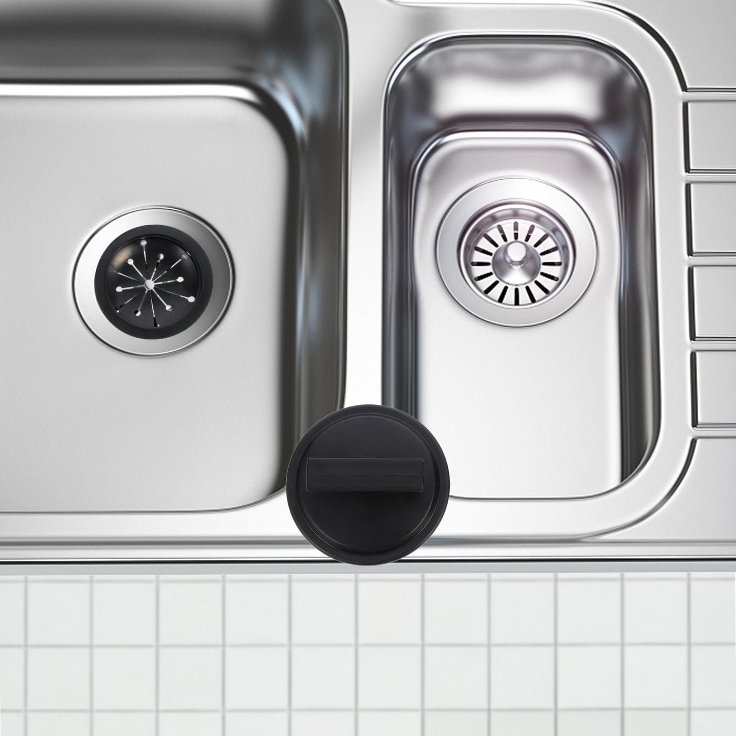 HOOWIFFY 2-Pack Garbage Disposal Sink Guard in Black ABS Plastic, 6.25 x 5.05 x 3.5 Inches, Protector for V1189-WXFWAL-20260326-02390