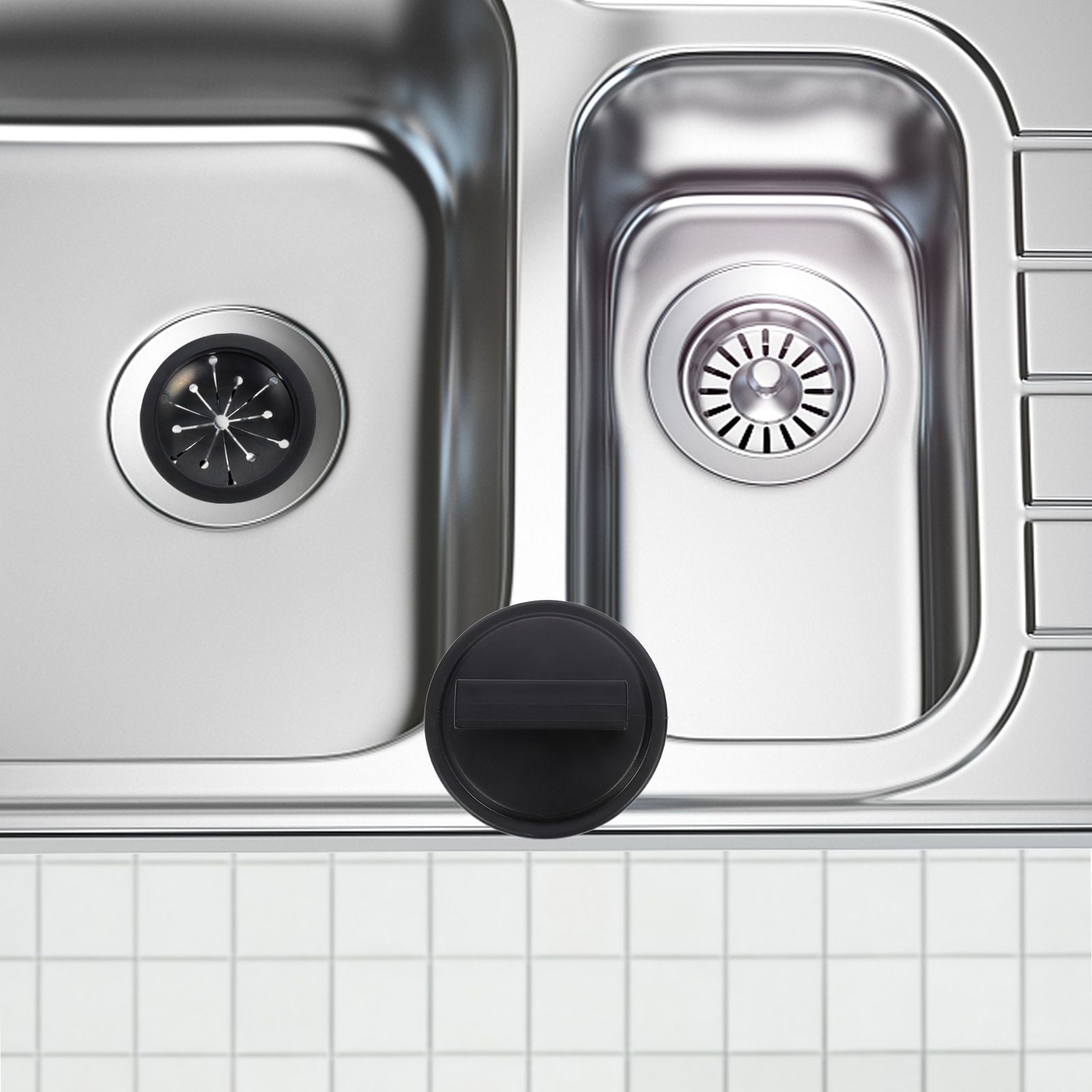 HOOWIFFY 2-Pack Garbage Disposal Sink Guard in Black ABS Plastic, 6.25 x 5.05 x 3.5 Inches, Protector for V1189-WXFWAL-20260326-02390