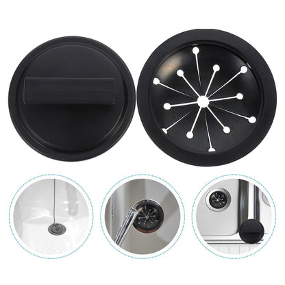 HOOWIFFY 2-Pack Garbage Disposal Sink Guard in Black ABS Plastic, 6.25 x 5.05 x 3.5 Inches, Protector for V1189-WXFWAL-20260326-02390