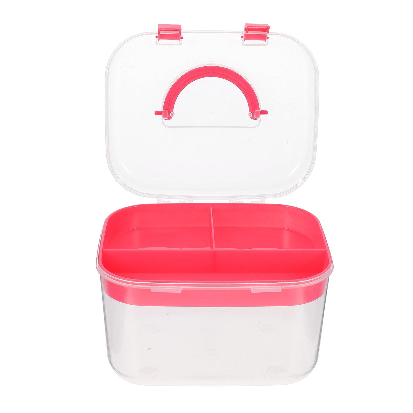 HOOWIFFY Plastic Sewing Box Red Large Capacity Double Layer Organizer for Home and Office Use with Design V1189-WXFWAL-20260326-02391