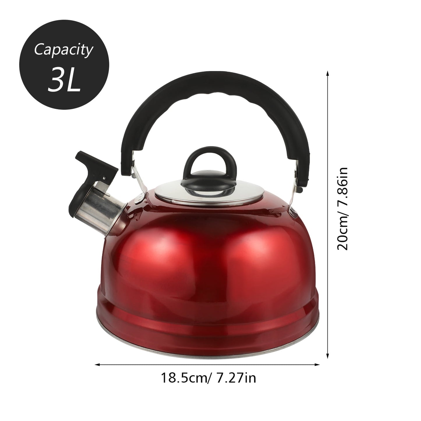 HOOWIFFY Whistling 1Pack 9.1In Tea Kettles Stovetop Whistling V1189-WXFWAL-20260326-02392