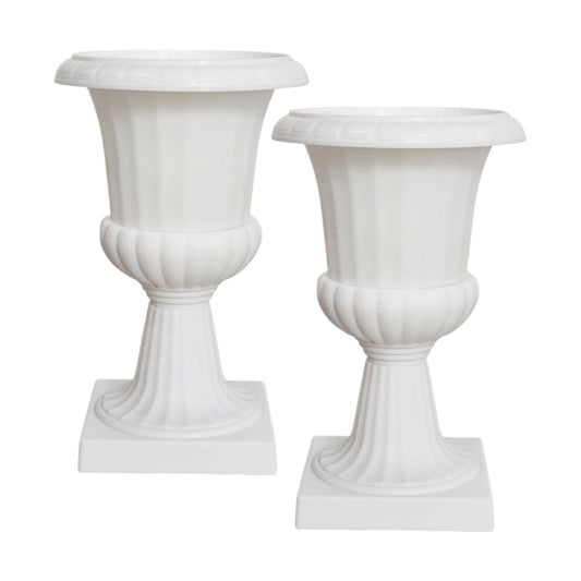Darzheoy White Urn Planter Flower Pots, Classic Plastic Tall Planter, Wedding Party Porch Front Door V1189-WXFWAL-20260326-02394