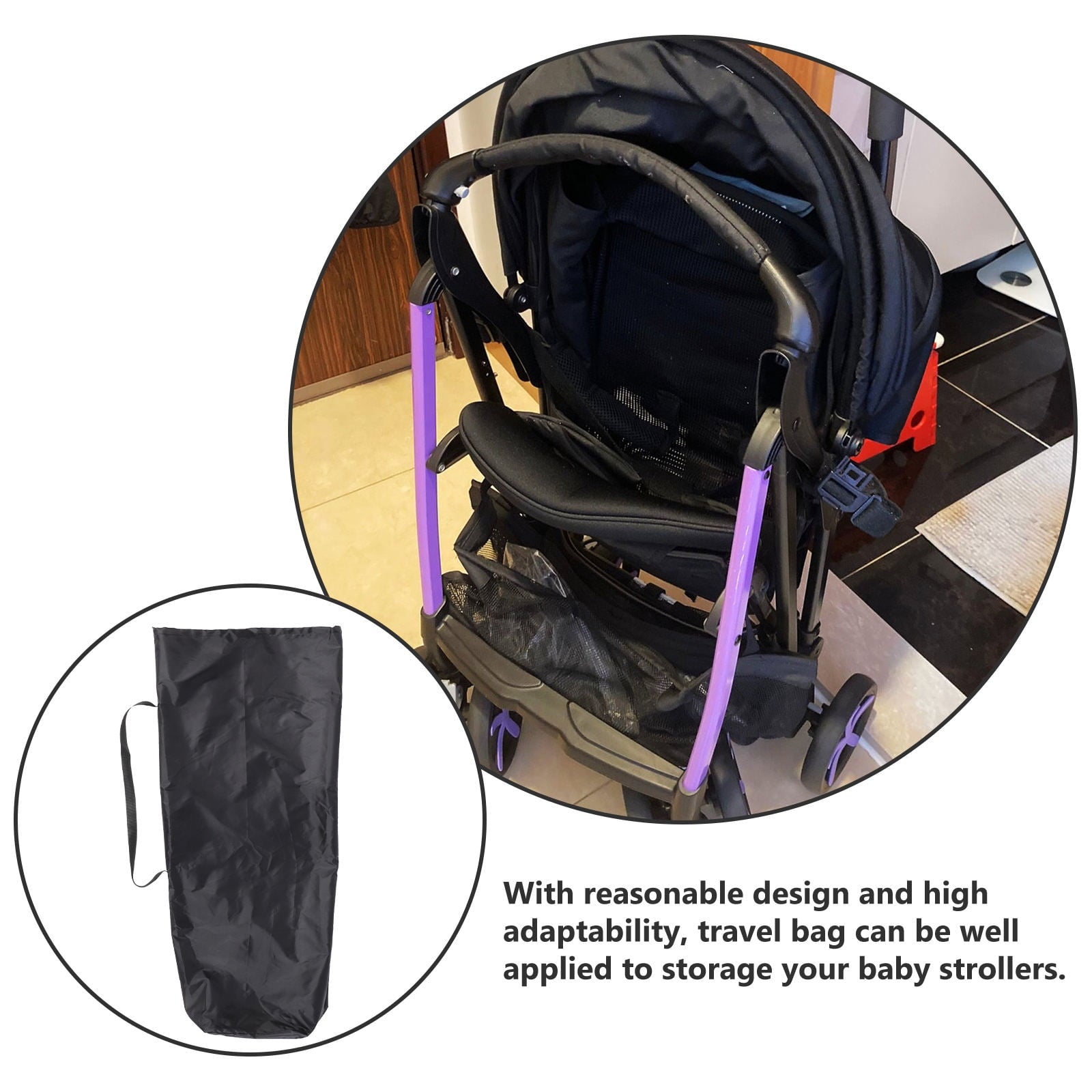 HOOWIFFY Baby Stroller Storage Bag, Portable Organizer for Single & Double Strollers, Spacious and Design V1189-WXFWAL-20260326-02395