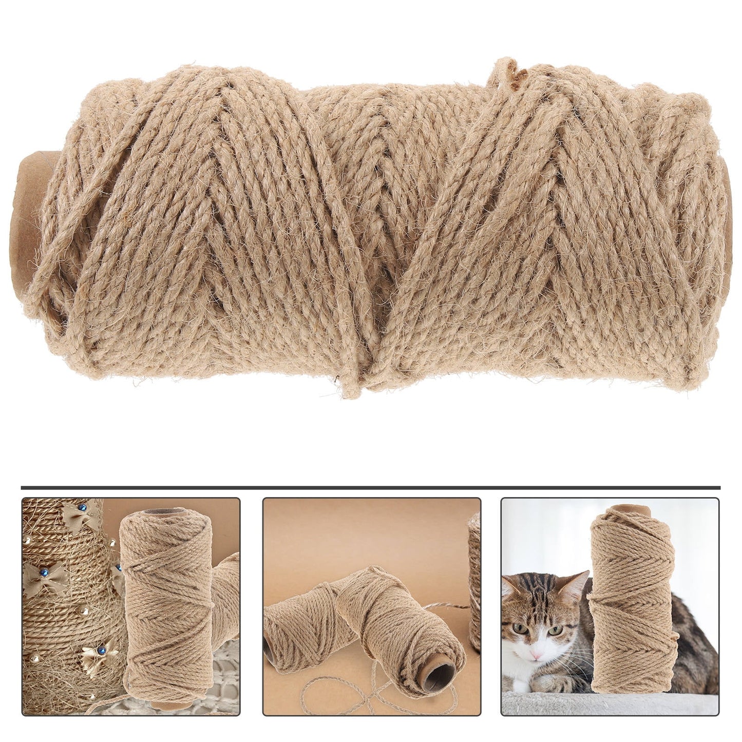SKISUNO Sisal Rope Cat Scratch Post for Diy Projects 1Pack Natural V1189-WXFWAL-20260326-02399