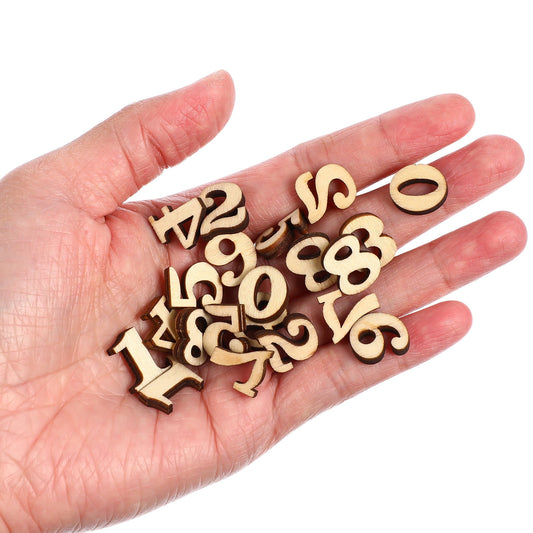 HOOWIFFY Unfinished Light Brown Wooden Numbers for Crafts and Home Decor Natural Material Art Supplies V1189-WXFWAL-20260326-02400