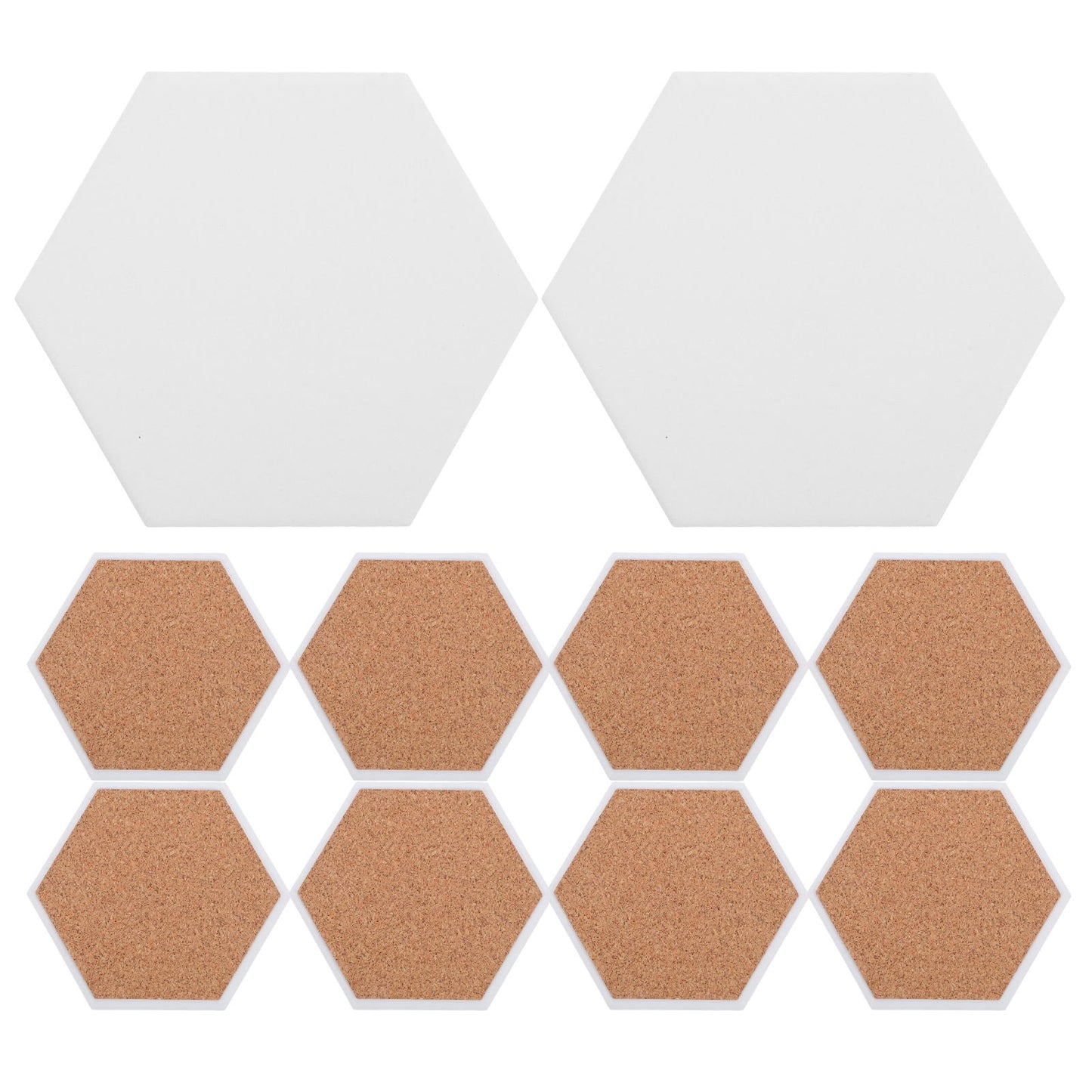 HOOWIFFY 10Set White Ceramic Hexagonal Coasters with Nonslip Heat Resistant Surface for Sublimation V1189-WXFWAL-20260326-02404