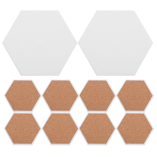 HOOWIFFY 10Set White Ceramic Hexagonal Coasters with Nonslip Heat Resistant Surface for Sublimation V1189-WXFWAL-20260326-02404