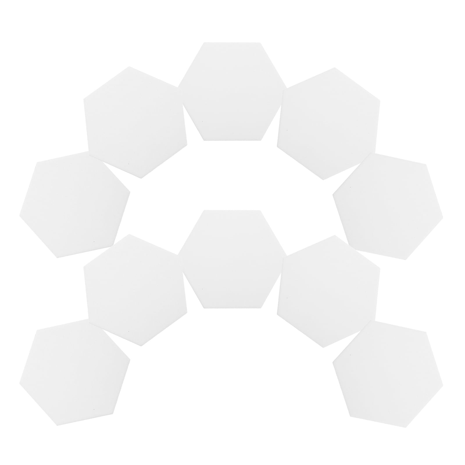 HOOWIFFY 10Set White Ceramic Hexagonal Coasters with Nonslip Heat Resistant Surface for Sublimation V1189-WXFWAL-20260326-02404