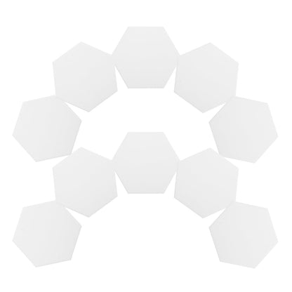 HOOWIFFY 10Set White Ceramic Hexagonal Coasters with Nonslip Heat Resistant Surface for Sublimation V1189-WXFWAL-20260326-02404