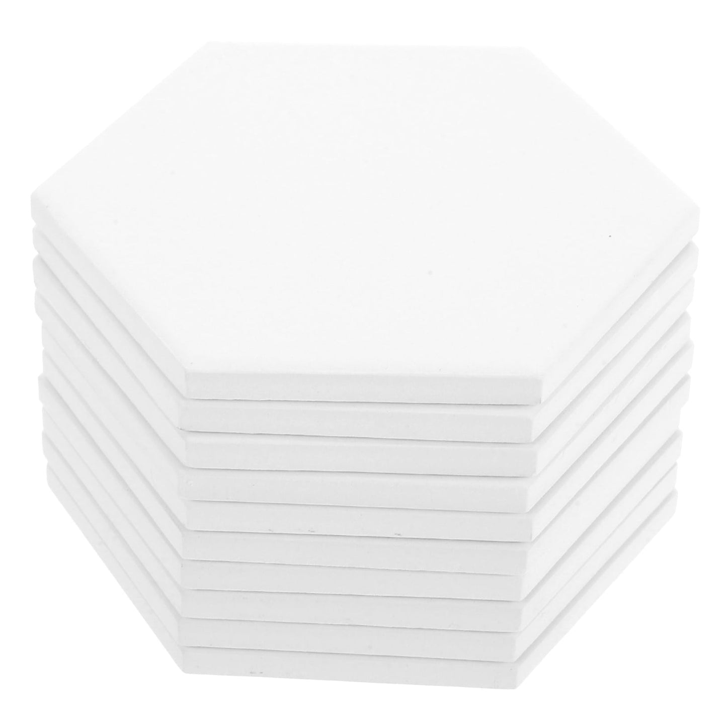 HOOWIFFY 10Set White Ceramic Hexagonal Coasters with Nonslip Heat Resistant Surface for Sublimation V1189-WXFWAL-20260326-02404
