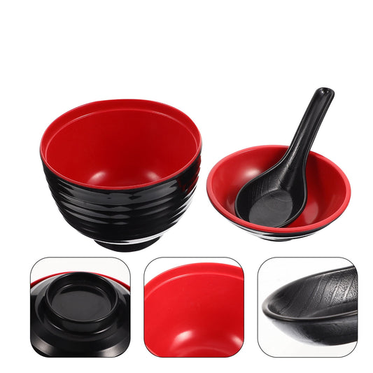 HOOWIFFY Traditional Japanese Miso Soup Bowl Set, Round Black Ceramic, 10x10x9.5cm, Perfect for Authentic V1189-WXFWAL-20260326-02408
