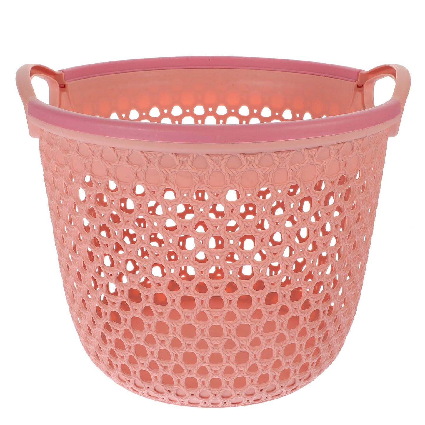 HOOWIFFY 1Pcs Portable Laundry Basket Pink Hollow Laundry Management with Handle PP V1189-WXFWAL-20260326-02411