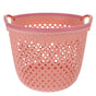 HOOWIFFY 1Pcs Portable Laundry Basket Pink Hollow Laundry Management with Handle PP V1189-WXFWAL-20260326-02411