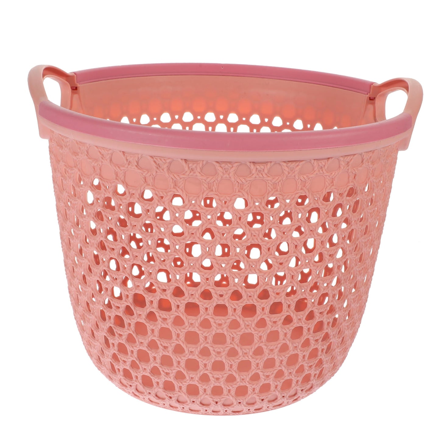 HOOWIFFY 1Pcs Portable Laundry Basket Pink Hollow Laundry Management with Handle PP V1189-WXFWAL-20260326-02411