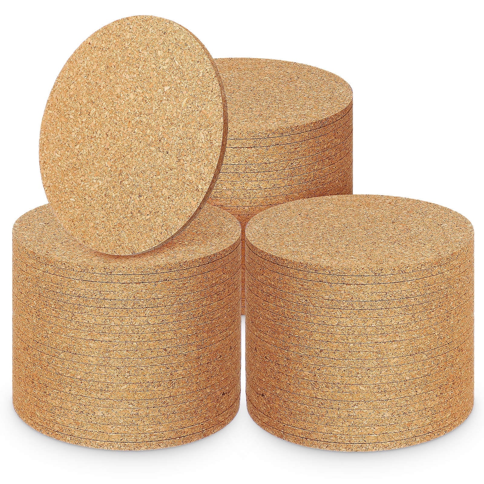 HOOWIFFY Cork Coasters Bulk Cork Coasters For Drinks 100Pcs V1189-WXFWAL-20260326-02413