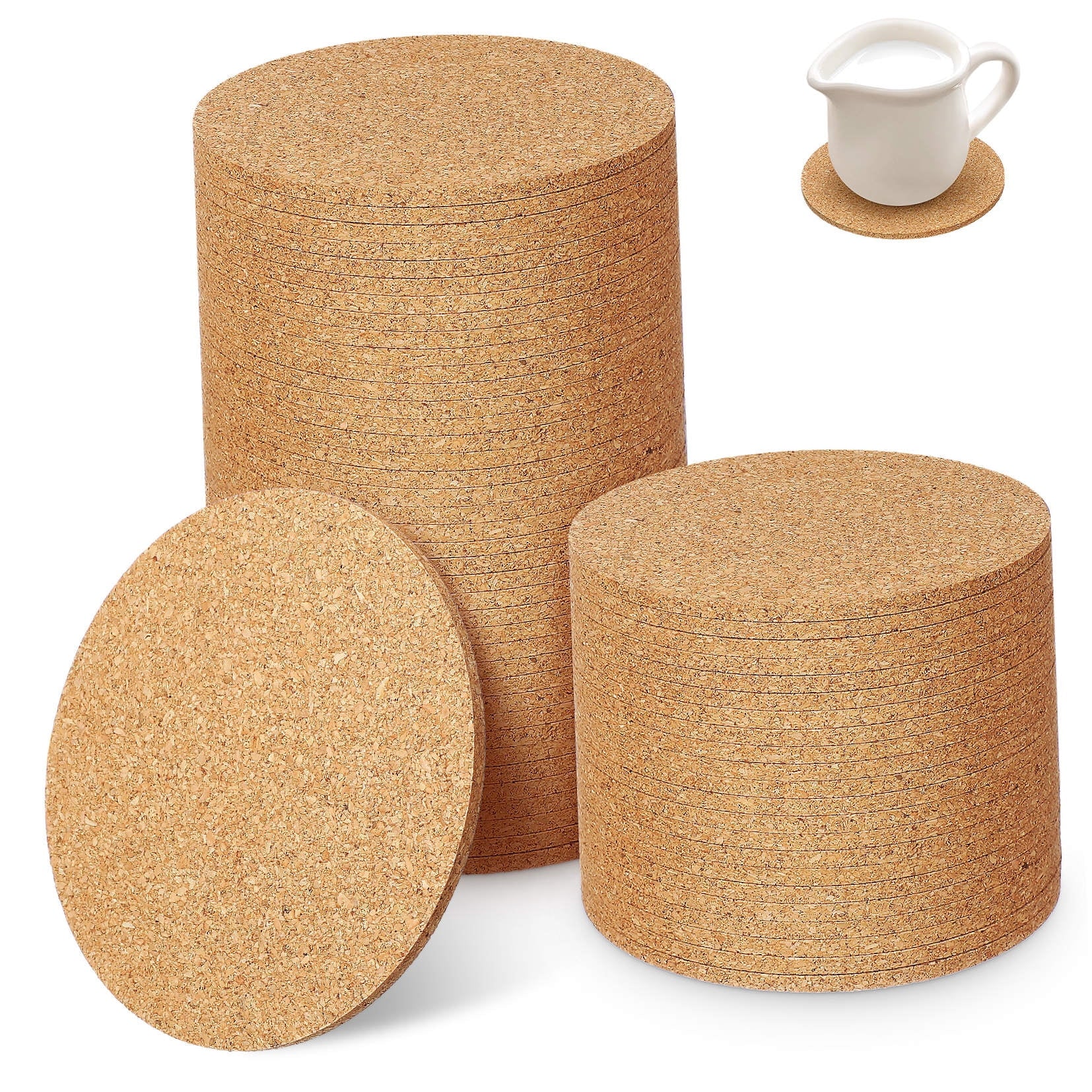 HOOWIFFY Cork Coasters Bulk Cork Coasters For Drinks 100Pcs V1189-WXFWAL-20260326-02413