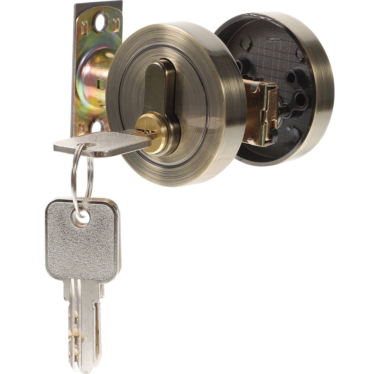 HOOWIFFY Durable Golden Deadbolt Lock Single Cylinder with Key for Home Use V1189-WXFWAL-20260326-02417
