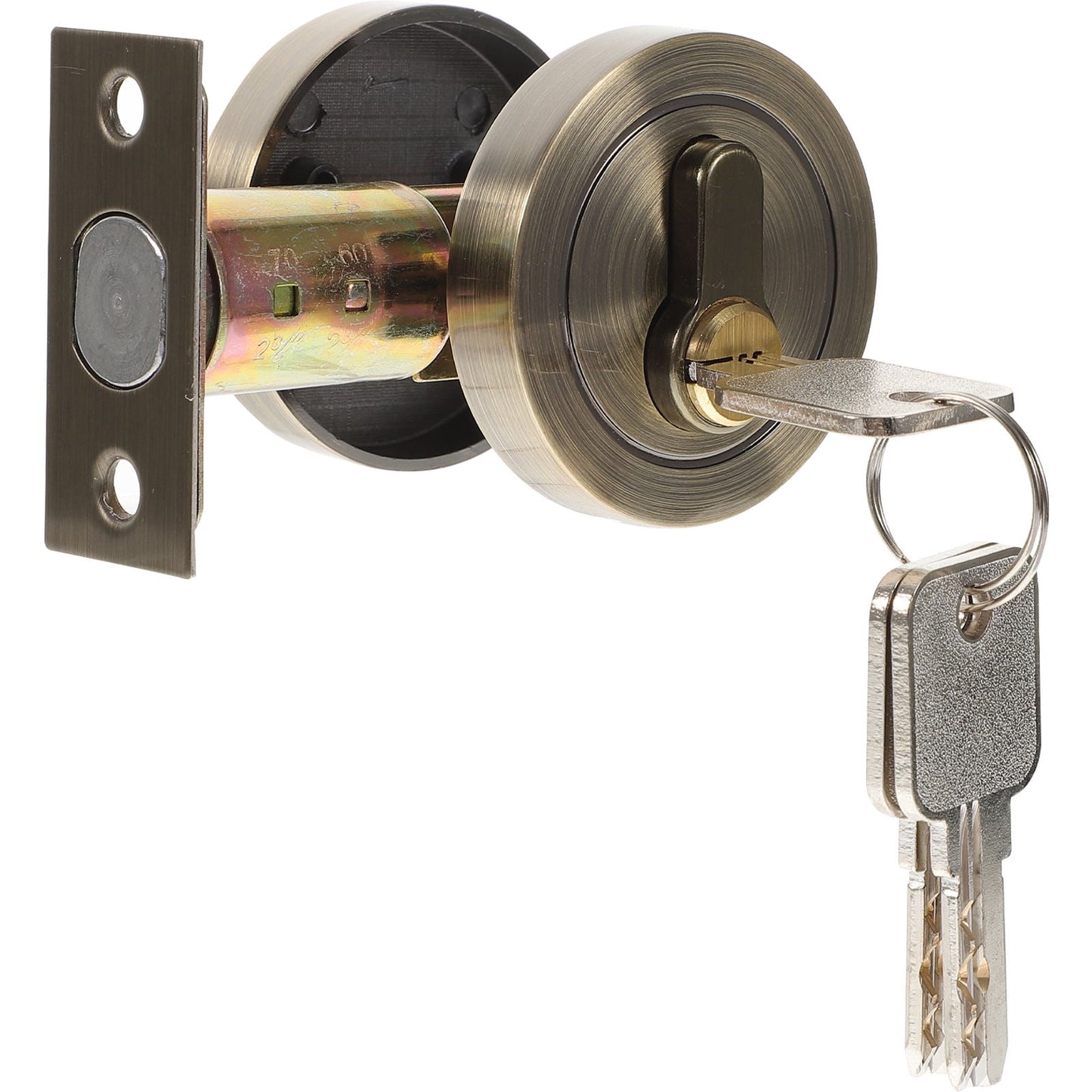 HOOWIFFY Durable Golden Deadbolt Lock Single Cylinder with Key for Home Use V1189-WXFWAL-20260326-02417