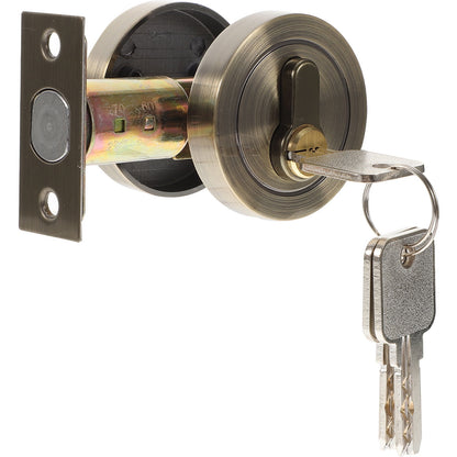 HOOWIFFY Durable Golden Deadbolt Lock Single Cylinder with Key for Home Use V1189-WXFWAL-20260326-02417