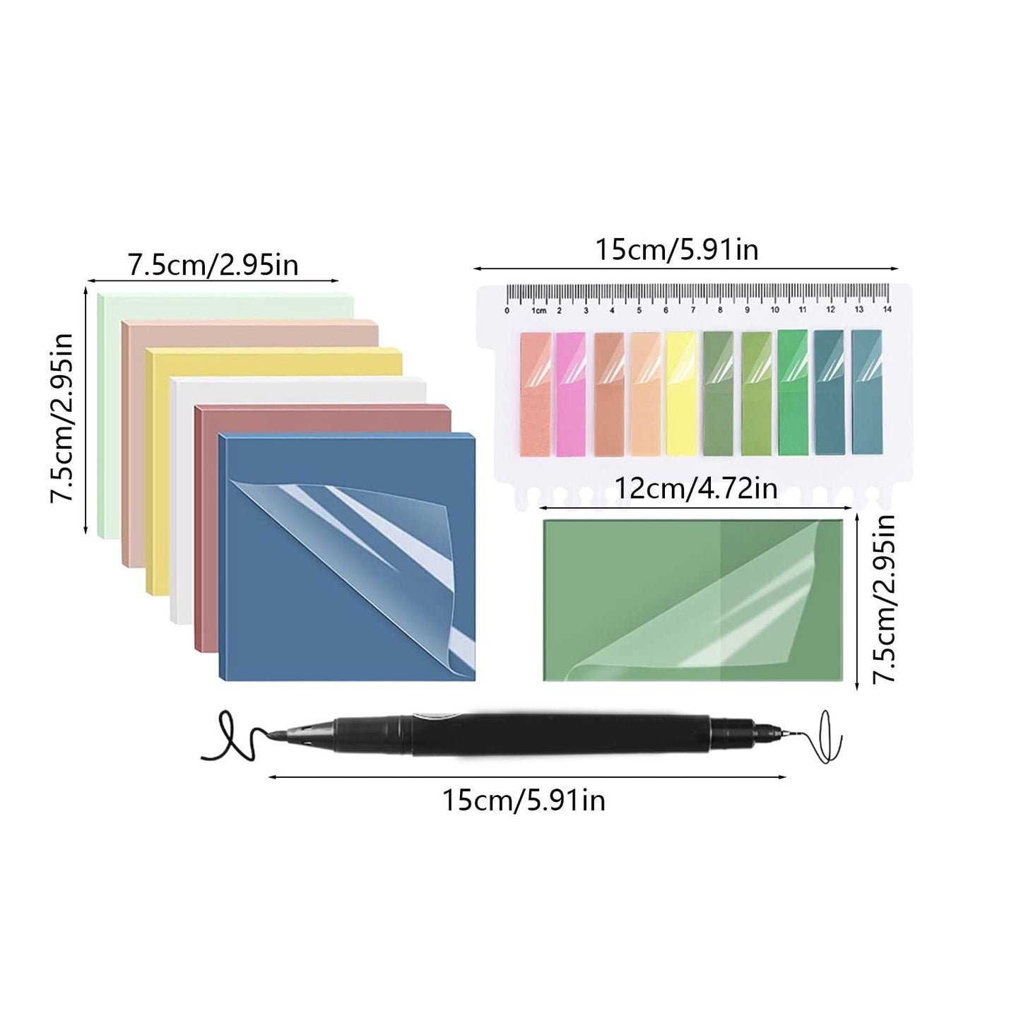 Darzheoy 9Pcs Transparent Sticky Notes, Clear Sticky Notes, Waterproof Translucent Sticky Note Pads for Books V1189-WXFWAL-20260326-02418