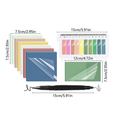 Darzheoy 9Pcs Transparent Sticky Notes, Clear Sticky Notes, Waterproof Translucent Sticky Note Pads for Books V1189-WXFWAL-20260326-02418