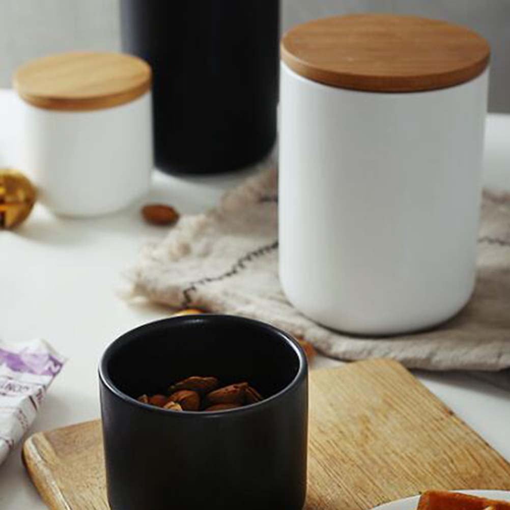 SKISUNO Ceramic Airtight Canister Set for Kitchen Storage, Spice Jars Container for Household Pantry V1189-WXFWAL-20260326-02420