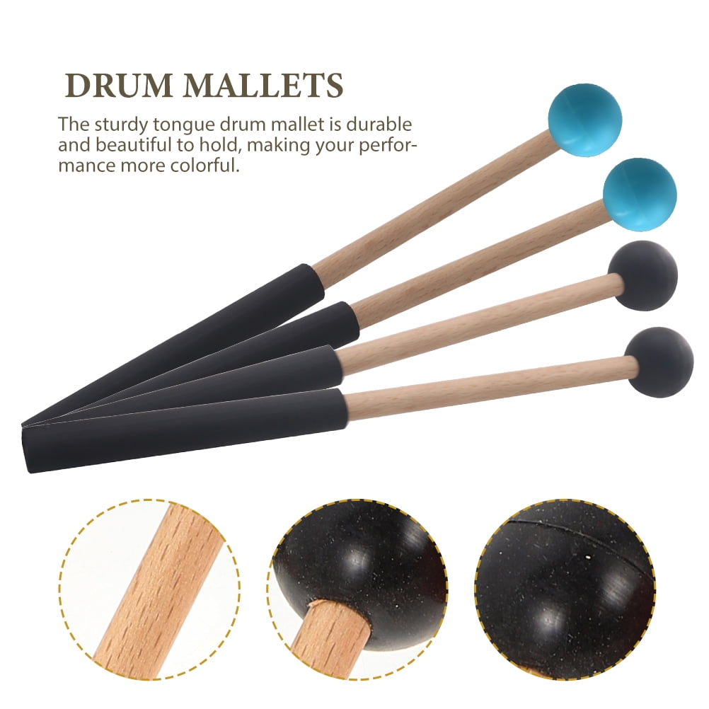 HOOWIFFY Drum Mallets Wooden Rubber 2 Pairs 8.7x1in V1189-WXFWAL-20260326-02425