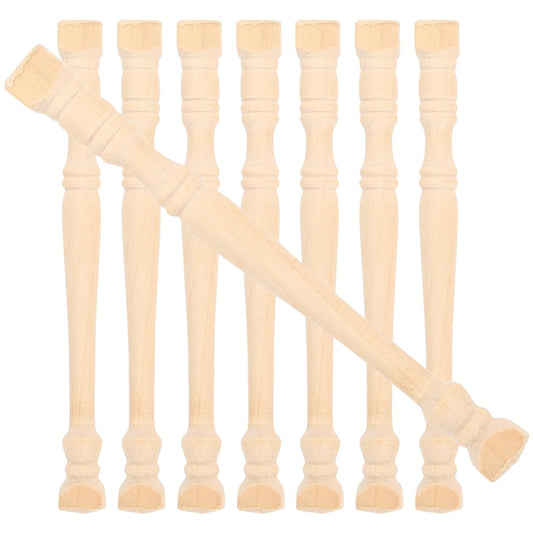 HOOWIFFY Set of 8 Realistic Khaki Wood Pillars for Dollhouse Decoration and Craft Projects V1189-WXFWAL-20260326-02428
