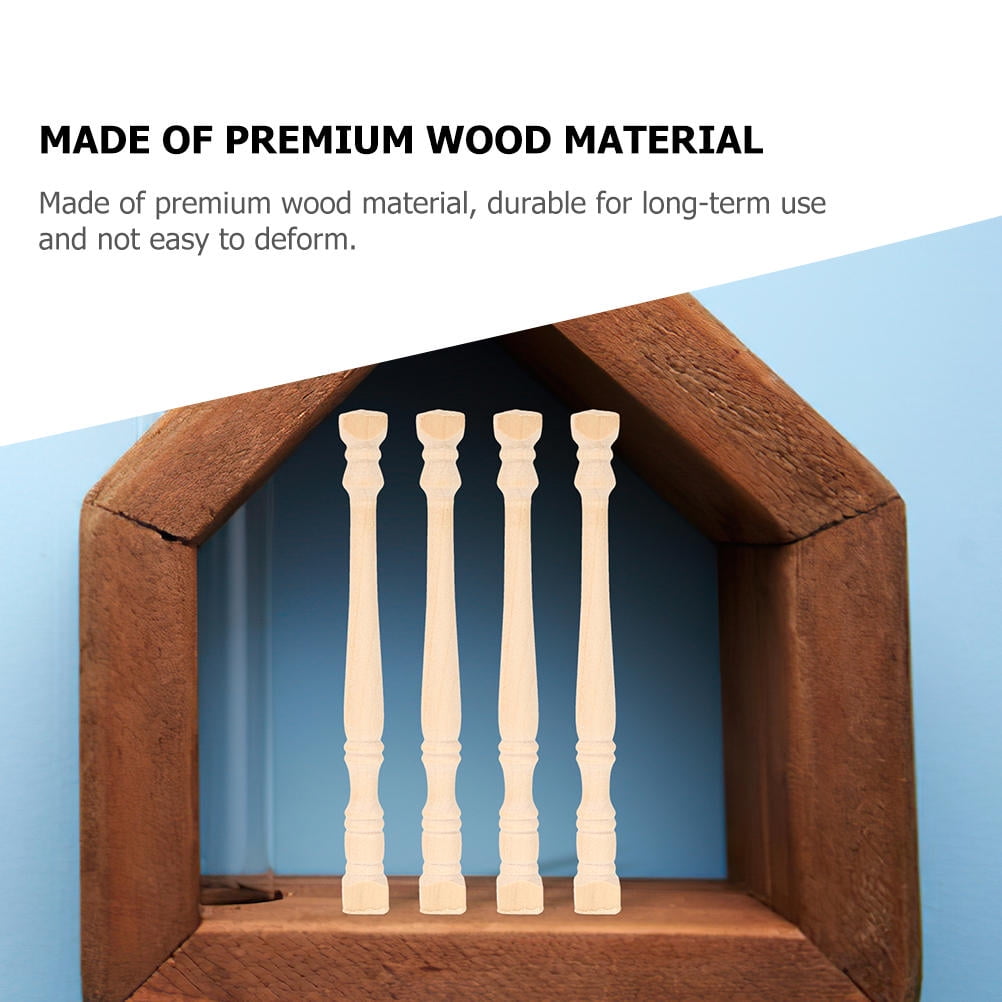 HOOWIFFY Set of 8 Realistic Khaki Wood Pillars for Dollhouse Decoration and Craft Projects V1189-WXFWAL-20260326-02428