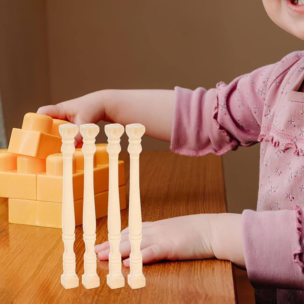 HOOWIFFY Set of 8 Realistic Khaki Wood Pillars for Dollhouse Decoration and Craft Projects V1189-WXFWAL-20260326-02428