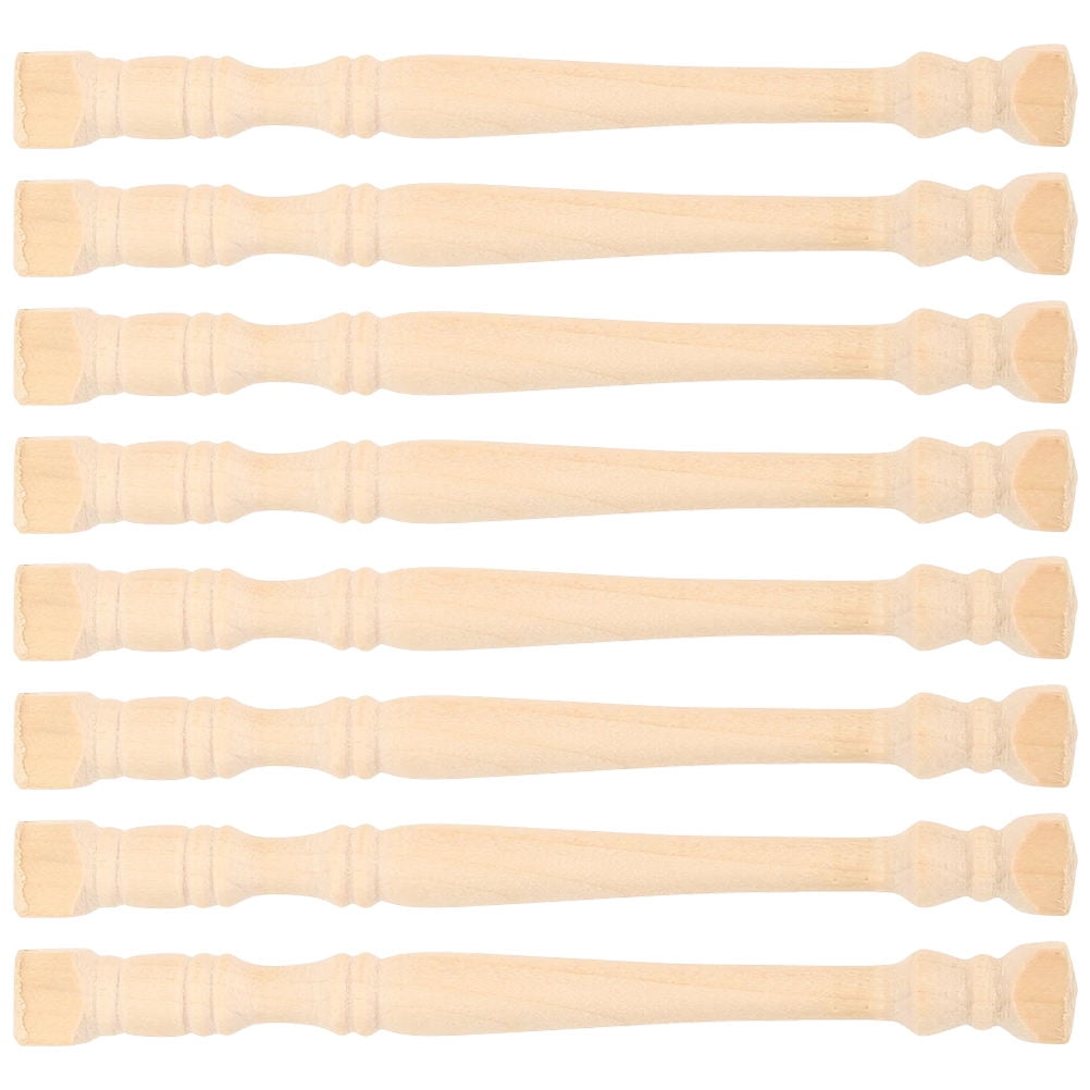 HOOWIFFY Set of 8 Realistic Khaki Wood Pillars for Dollhouse Decoration and Craft Projects V1189-WXFWAL-20260326-02428