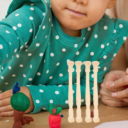 HOOWIFFY Set of 8 Realistic Khaki Wood Pillars for Dollhouse Decoration and Craft Projects V1189-WXFWAL-20260326-02428