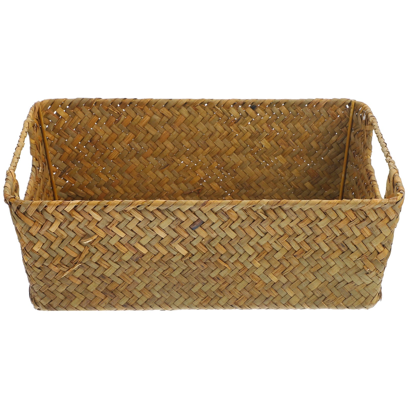 HOOWIFFY Handwoven Light Brown Straw Basket for Home Storage, Organization and Decorative Use V1189-WXFWAL-20260326-02436