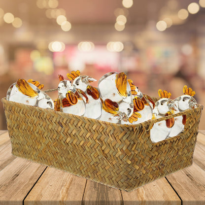 HOOWIFFY Handwoven Light Brown Straw Basket for Home Storage, Organization and Decorative Use V1189-WXFWAL-20260326-02436