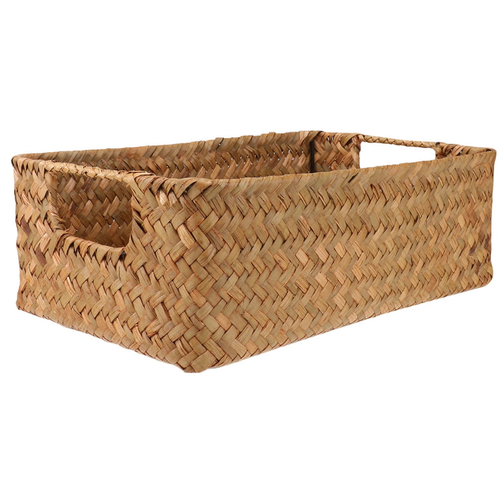 HOOWIFFY Handwoven Light Brown Straw Basket for Home Storage, Organization and Decorative Use V1189-WXFWAL-20260326-02436