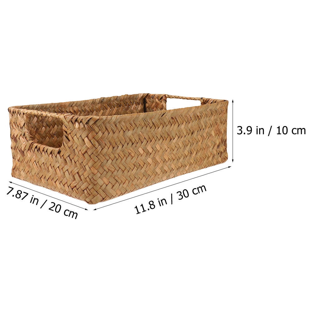 HOOWIFFY Handwoven Light Brown Straw Basket for Home Storage, Organization and Decorative Use V1189-WXFWAL-20260326-02436