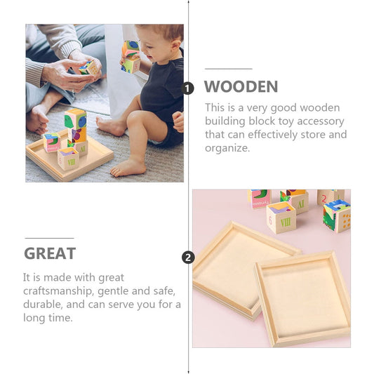 HOOWIFFY 4-Piece Khaki Wood Puzzle Organizer Set - Storage Boxes for Kids Building Blocks and Toy Storage V1189-WXFWAL-20260326-02441