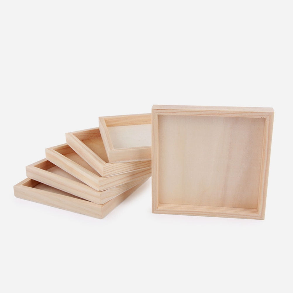HOOWIFFY 4-Piece Khaki Wood Puzzle Organizer Set - Storage Boxes for Kids Building Blocks and Toy Storage V1189-WXFWAL-20260326-02441