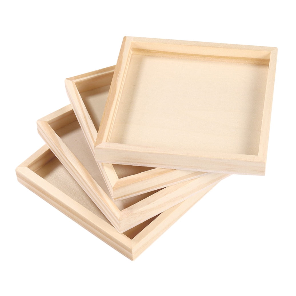 HOOWIFFY 4-Piece Khaki Wood Puzzle Organizer Set - Storage Boxes for Kids Building Blocks and Toy Storage V1189-WXFWAL-20260326-02441