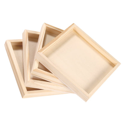 HOOWIFFY 4-Piece Khaki Wood Puzzle Organizer Set - Storage Boxes for Kids Building Blocks and Toy Storage V1189-WXFWAL-20260326-02441