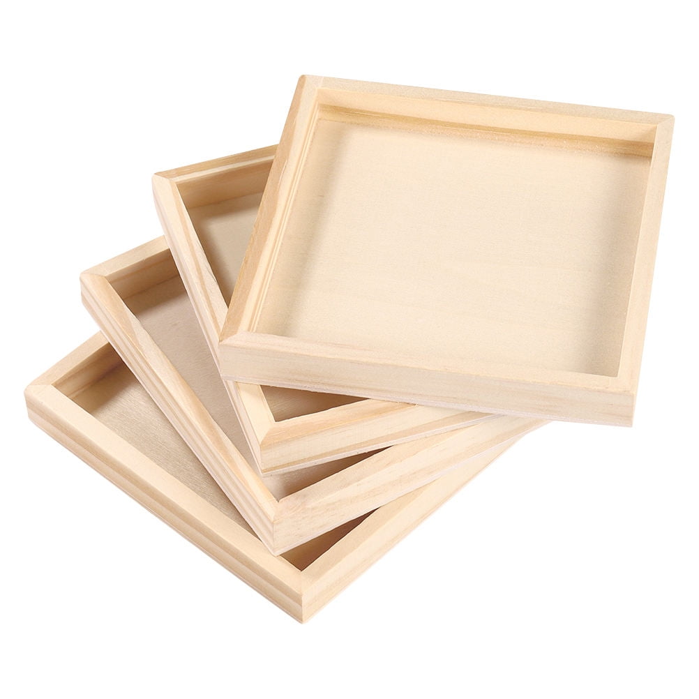HOOWIFFY 4-Piece Khaki Wood Puzzle Organizer Set - Storage Boxes for Kids Building Blocks and Toy Storage V1189-WXFWAL-20260326-02441