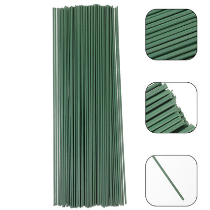 HOOWIFFY 100pcs Green Floral Wire Stems for Artificial Flowers Flexible and Bendable for Arrangements V1189-WXFWAL-20260326-02443